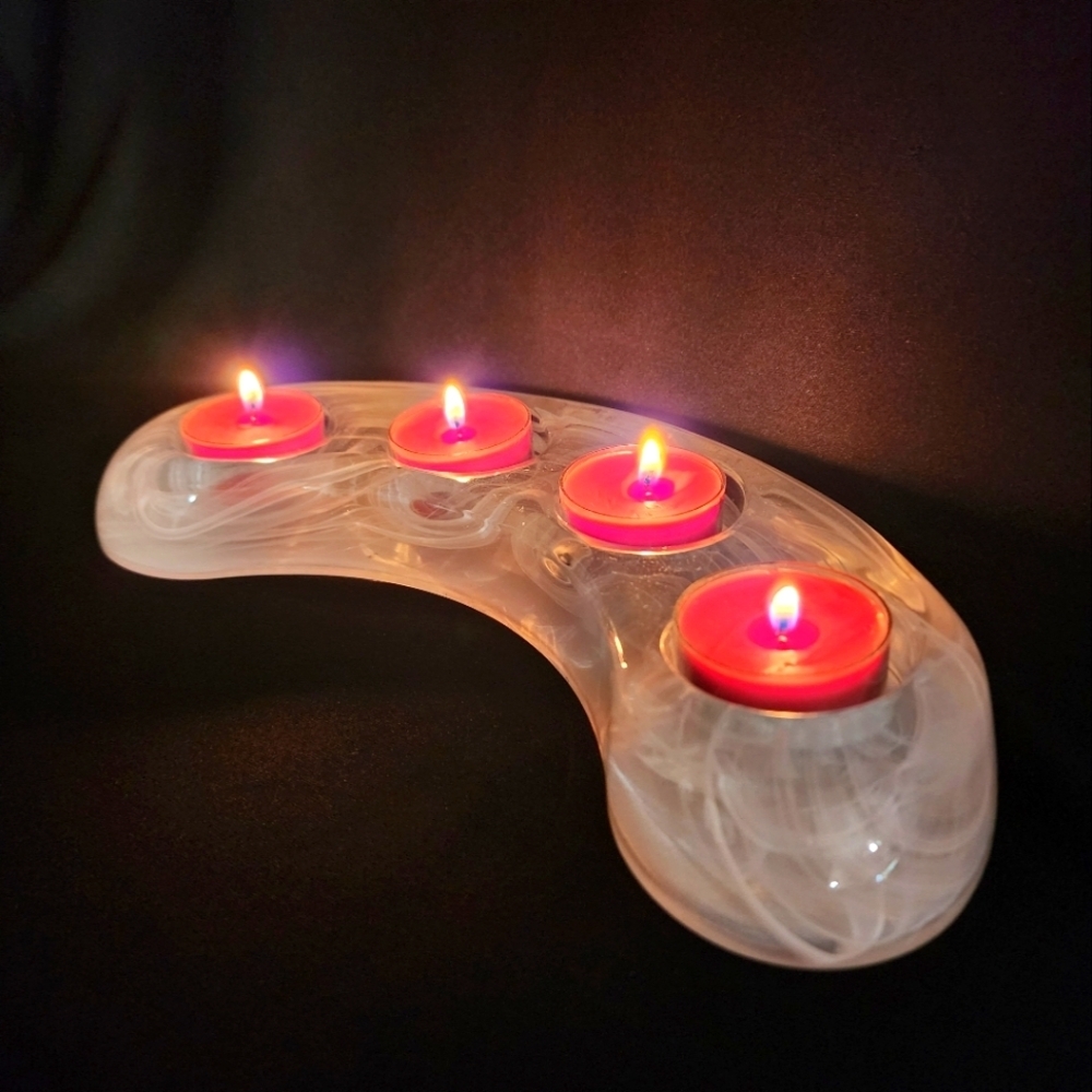 PartyLite Frosted Glass Tealite Candle Holder